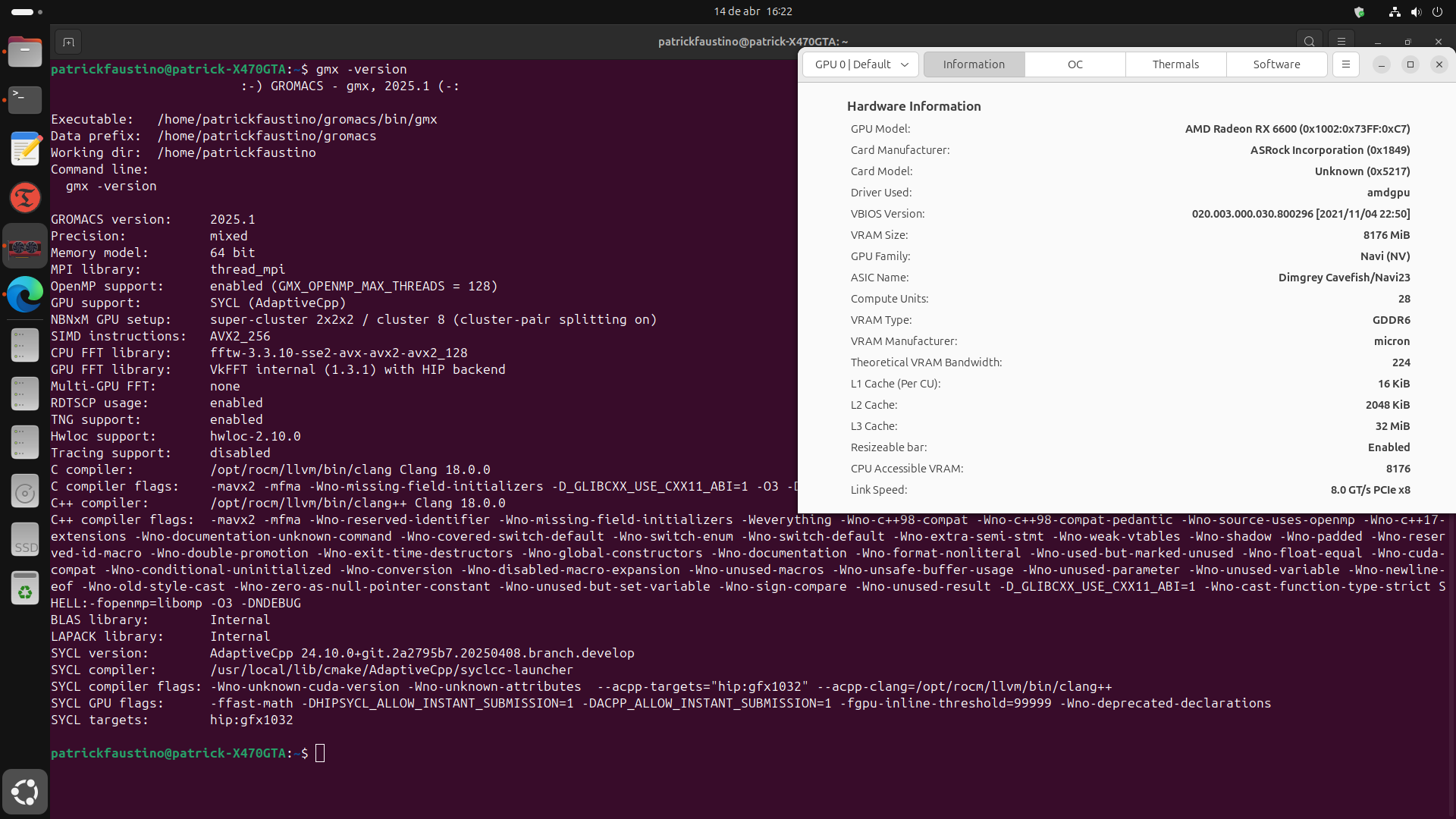 Workstation com GPU AMD usada nos testes deste tutorial